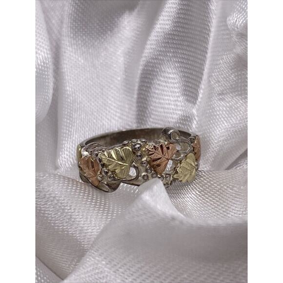 Black Hills Jewelry - Black Hills Gold 12k Sterling Silver Wide Band Ring Size 7